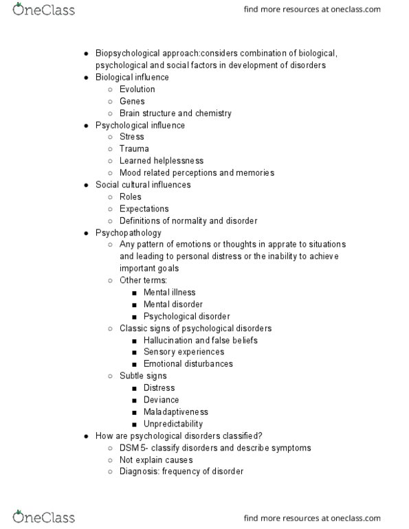 PSYC 100 Lecture Notes - Lecture 31: Medical Model, Light Therapy, Seasonal Affective Disorder thumbnail