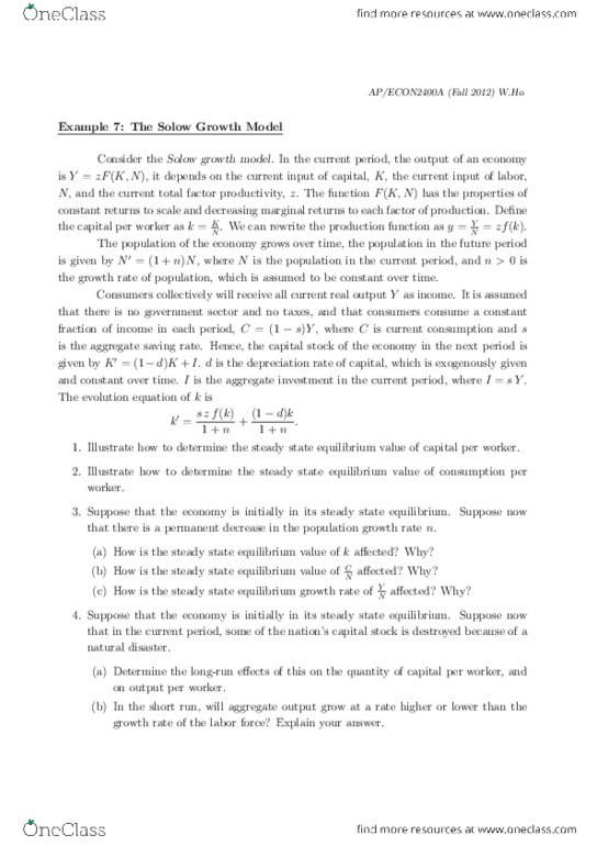 ECON 2400 Lecture Notes - Farad, Factors Of Production, Natural Disaster thumbnail