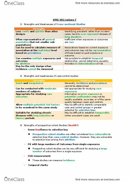 EPID 301 Lecture Notes - Lecture 7: Relative Risk, Statistical Model, Odds Ratio thumbnail