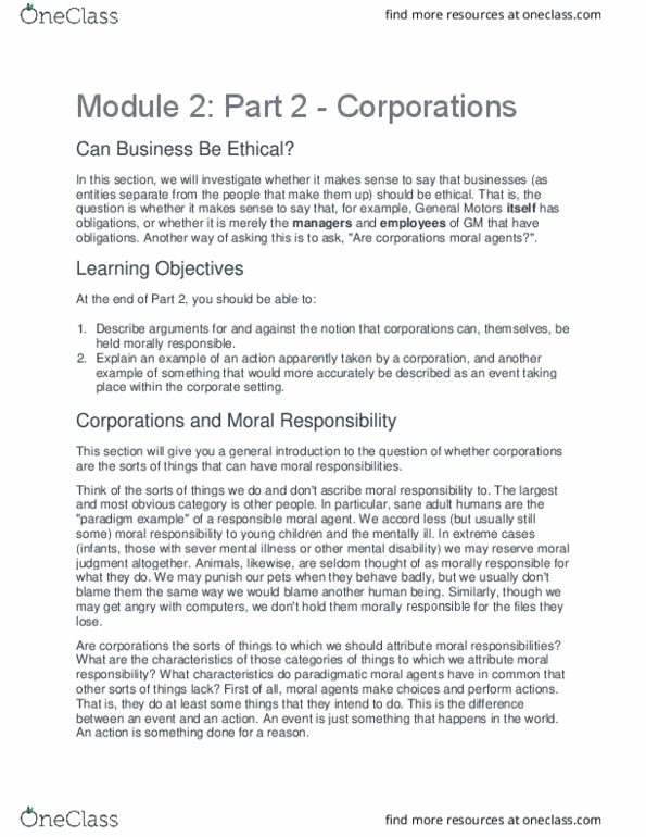 PHIL 331 Lecture Notes - Lecture 4: Peter French, Reinforcement, Moral Agency thumbnail