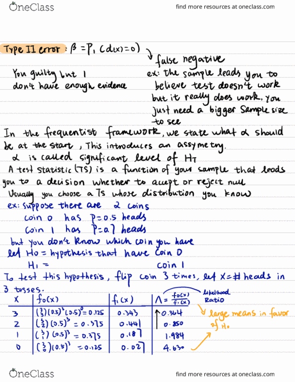 STAT 135 Lecture Notes - Lecture 18: Ratio Test, Test Statistic, Sample Size Determination thumbnail