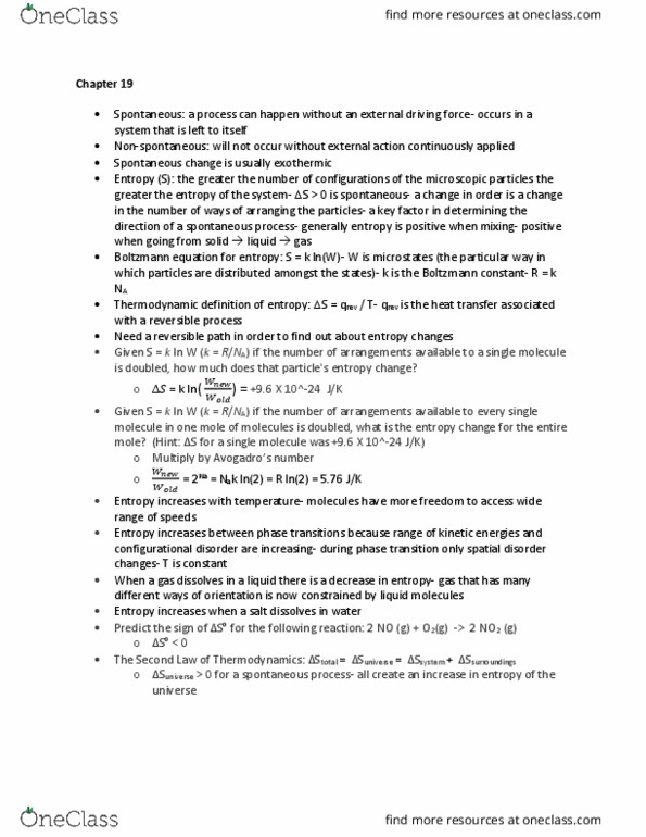 CHEM 142 Lecture Notes - Lecture 19: Boltzmann Constant, Boltzmann Equation, Phase Transition thumbnail