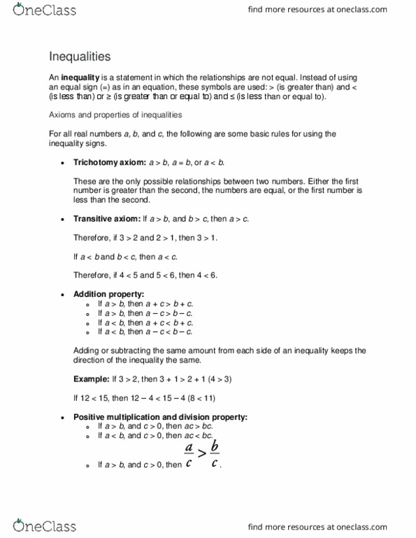 MATH 110 Lecture Notes - Lecture 20: Set-Builder Notation, Negative Number thumbnail