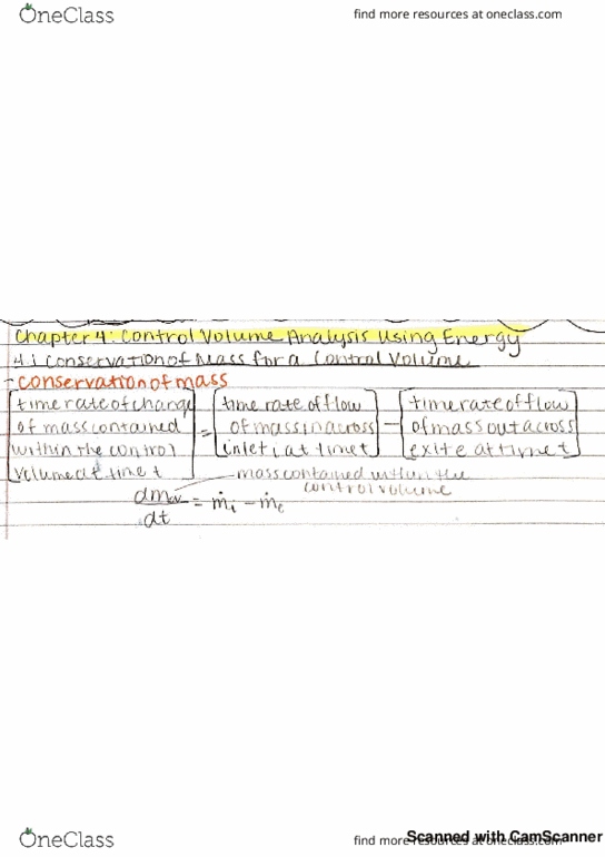 MEEN 315 Chapter 4: Control Volume Analysis Using Energy thumbnail