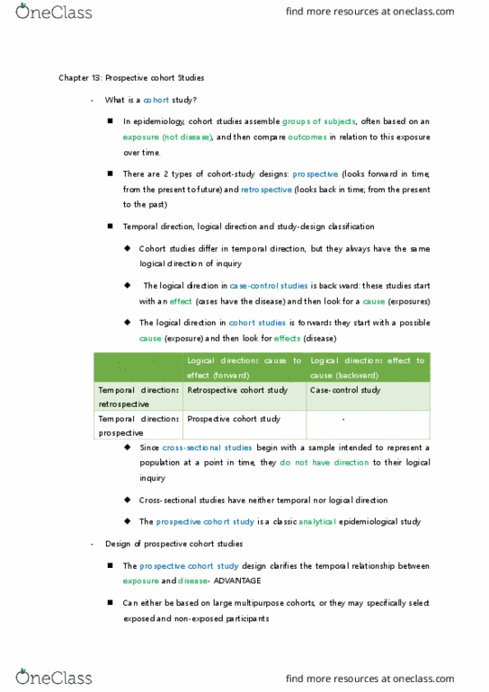 EPID 301 Chapter Notes - Chapter 13: Time Point, Confidence Interval, Statistical Power thumbnail