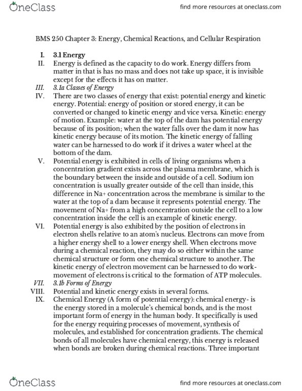 BMS 250 Chapter Notes - Chapter 3: Thermodynamics, Sound Energy, Electrical Energy thumbnail