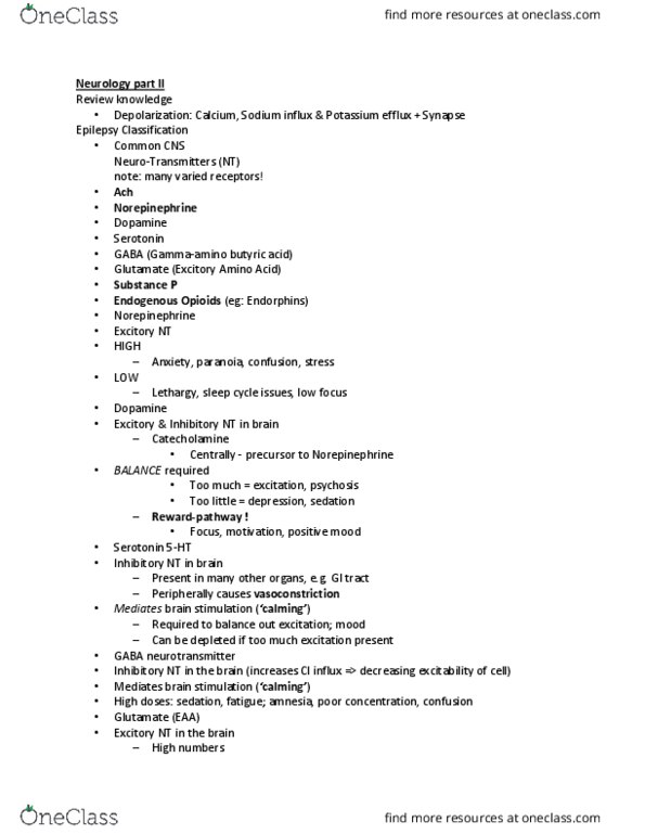 NURS215 Lecture Notes - Lecture 9: Midazolam, Status Epilepticus, Valproate thumbnail