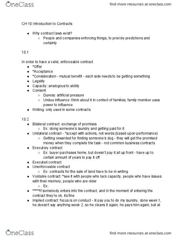 SMG LA 245 Lecture Notes - Lecture 5: Executory Contract, Contract, Undue Influence thumbnail