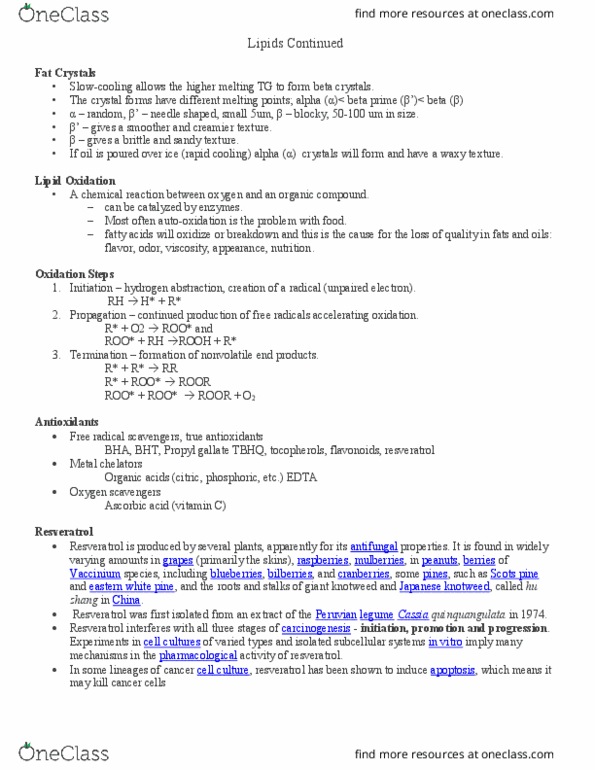 FD SC 2140 Lecture Notes - Lecture 7: Fallopia Sachalinensis, Fallopia Japonica, Antioxidant thumbnail