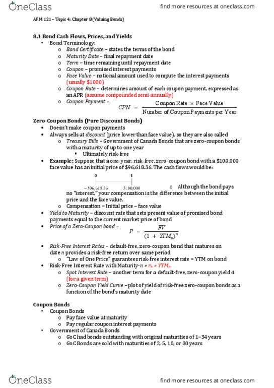 AFM121 Chapter Notes - Chapter 8: Notional Amount, Yield Curve, Ceteris Paribus thumbnail