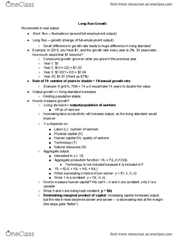 ECO102H1 Lecture Notes - Lecture 4: Human Capital, Marginal Product, Physical Capital thumbnail