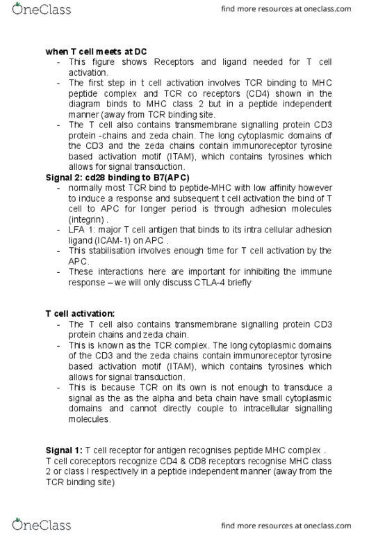 IMM2011 Lecture Notes - Lecture 13: Signal Transduction, Cell Adhesion, Cell Adhesion Molecule thumbnail