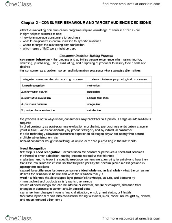 MARK432 Chapter Notes - Chapter 3: Selective Perception, Long Term Ecological Research Network, Reference Group thumbnail