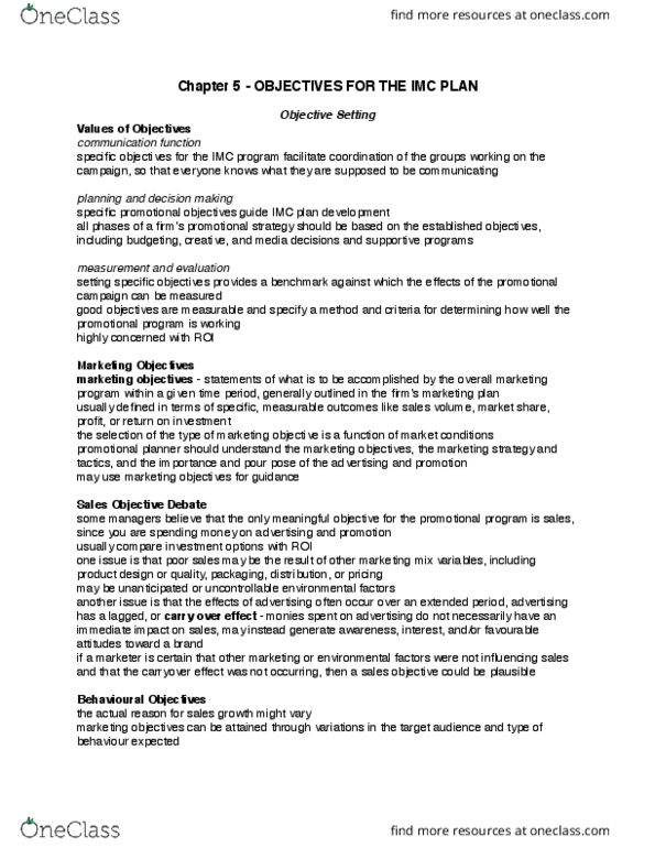 MARK432 Chapter Notes - Chapter 5: Root Mean Square, Marketing Mix, E.G. Time thumbnail