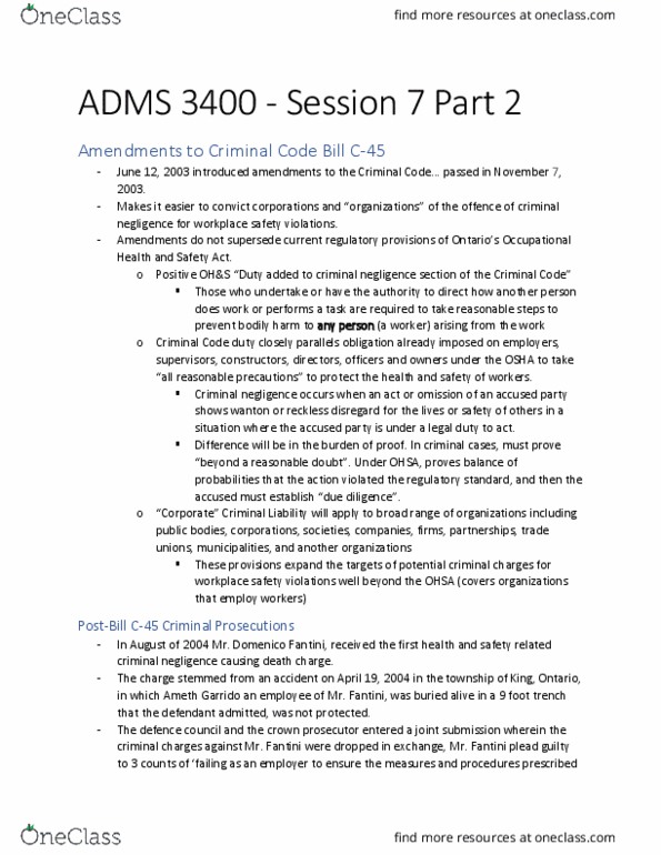 ADMS 3400 Lecture 7: Health and Safety Legislation - Approach thumbnail