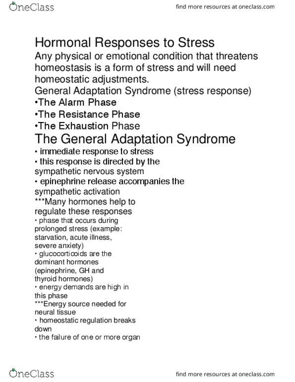 BIO210Y5 Lecture Notes - Lecture 17: Sympathetic Nervous System thumbnail