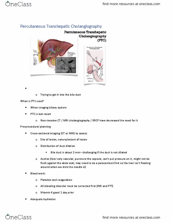 MEDRADSC 3C03 Lecture Notes - Lecture 19: Cholangiography, Bile Duct, Endoscopic Retrograde Cholangiopancreatography thumbnail