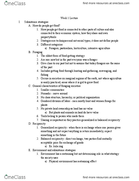 ANTHRO 2A Lecture Notes - Lecture 3: Kula Ring, Pastoralism thumbnail