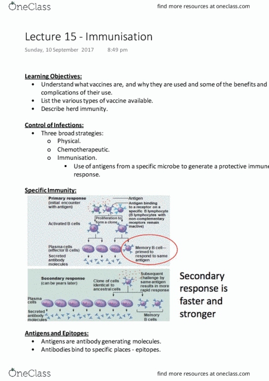 BM1022 Lecture Notes - Lecture 15: Herd Immunity, Variolation, Passive Immunity thumbnail