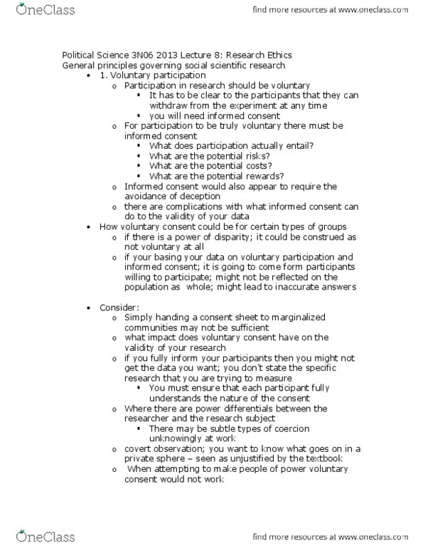 POLSCI 3N06 Lecture Notes - Honestreporting, Anatomical Terms Of Motion, The Injury thumbnail