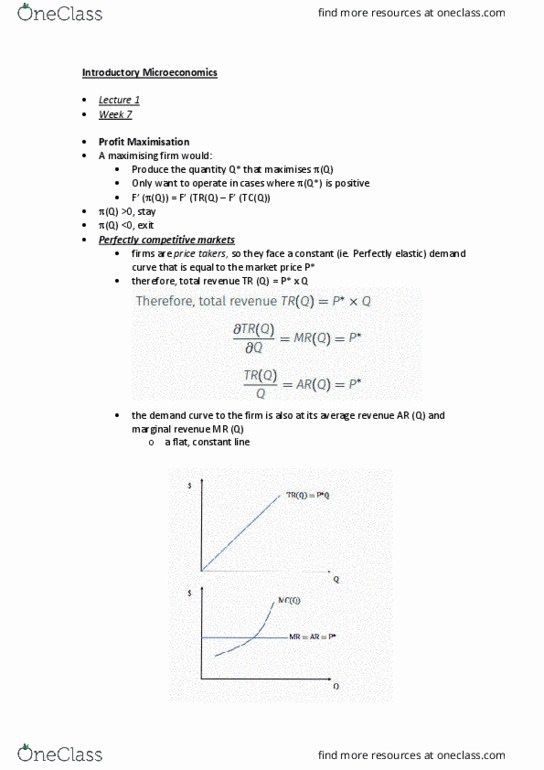ECON10004 Lecture Notes - Lecture 14: Marginal Revenue, Demand Curve, Diminishing Returns thumbnail
