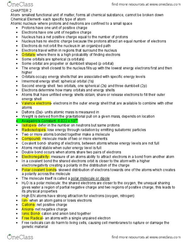 BIOL 102 Chapter Notes - Chapter 2: Boiling Point, Colligative Properties, Croatian Radiotelevision thumbnail