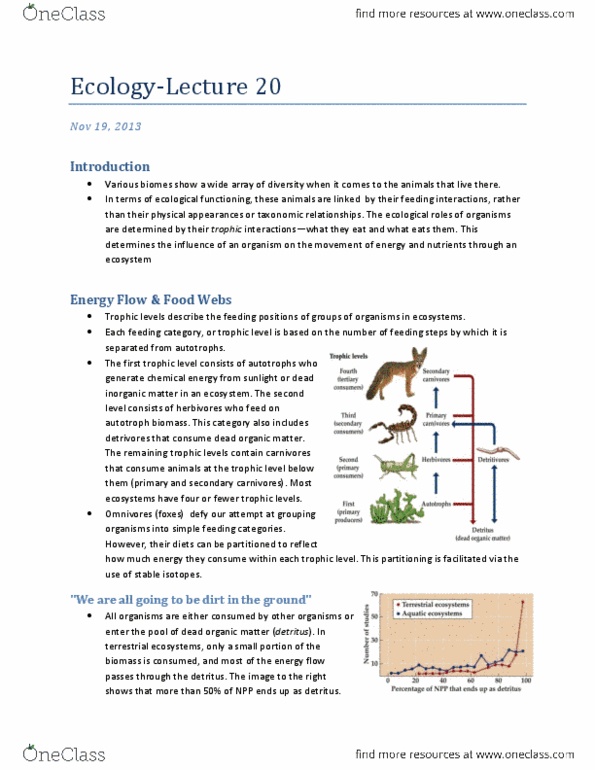 Biology 2483A Lecture Notes - Allochthon, Trophic Cascade, Food Quality thumbnail