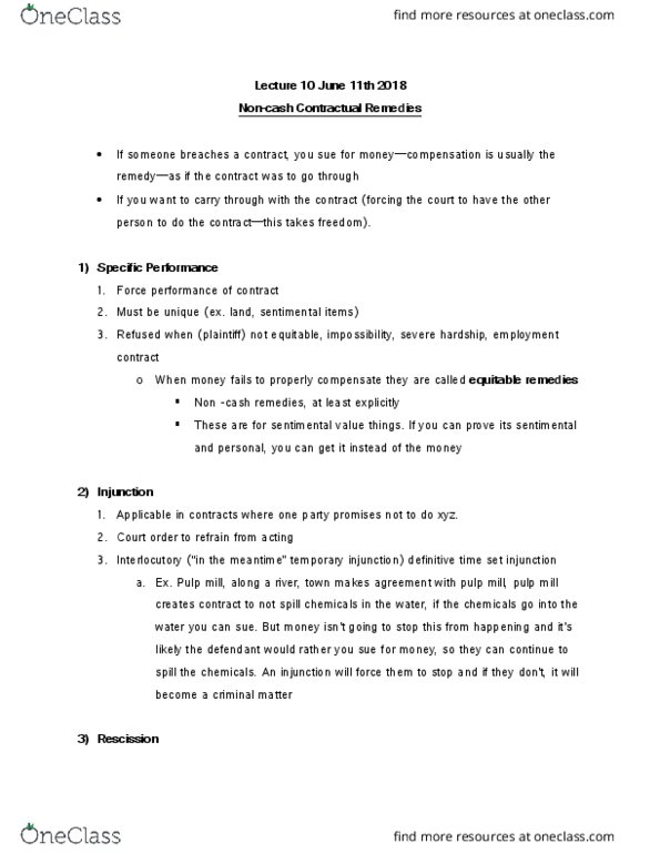 MGMT 3230 Lecture Notes - Lecture 10: Estoppel, Precontract, Undue Influence thumbnail