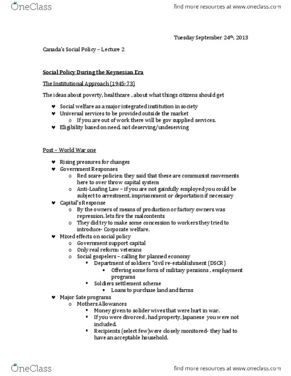 POLS 3170 Lecture Notes - Monetary Policy, Ontario Health Insurance Plan, Capital Control thumbnail