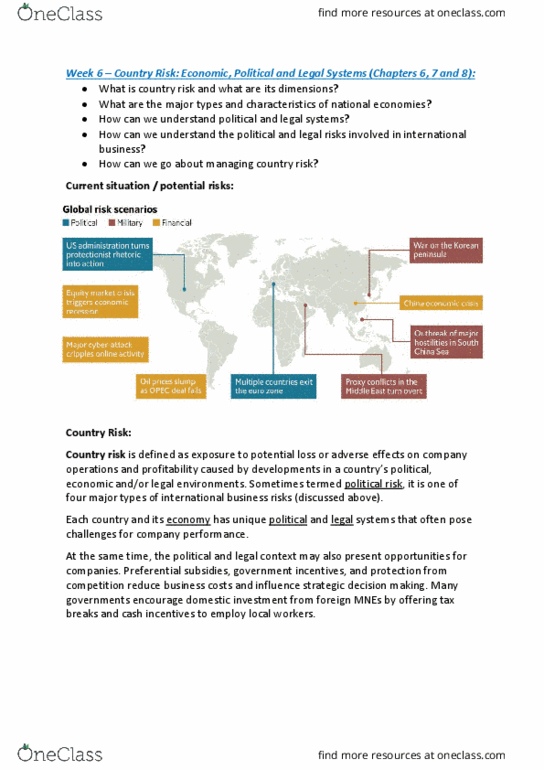 IBUS1101 Lecture Notes - Lecture 6: Country Risk, Local Economic Development, Consumer Protection thumbnail