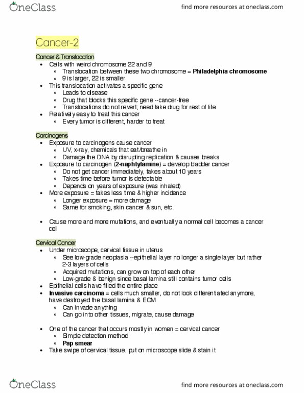 BIOC 212 Lecture Notes - Lecture 75: Pap Test, Cervical Cancer, Basal Lamina thumbnail