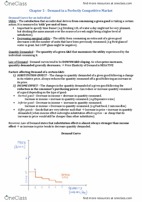 ECON1101 Chapter Notes - Chapter 3: Demand Curve, Inferior Good, Normal Good thumbnail