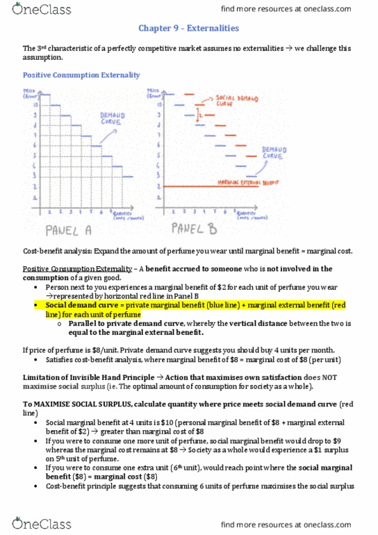 ECON1101 Chapter Notes - Chapter 9: Marginal Utility, Marginal Cost, Demand Curve thumbnail