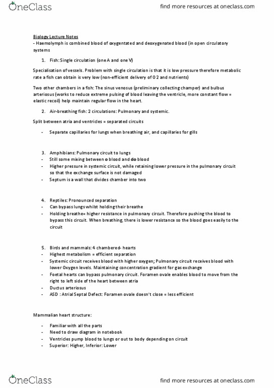 BIOL10002 Lecture Notes - Lecture 14: Ductus Arteriosus, Sinus Venosus, Pulmonary Circulation thumbnail