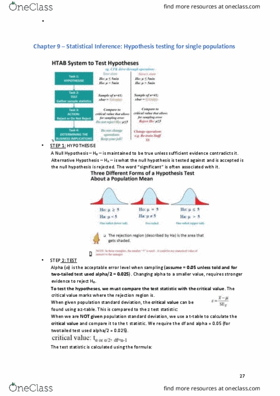 26134 Lecture Notes - Lecture 10: Null Hypothesis, Test Statistic, Standard Deviation thumbnail