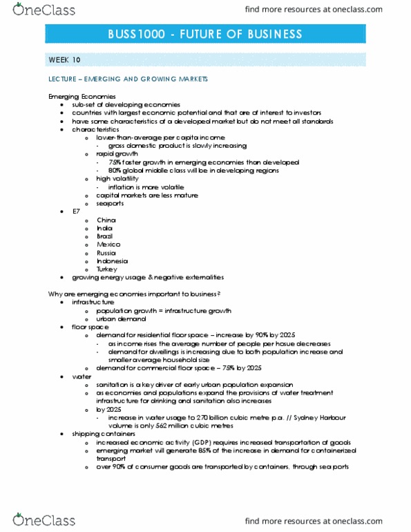 BUSS1000 Lecture Notes - Lecture 10: Cubic Metre, Gross Domestic Product, Emerging Markets thumbnail