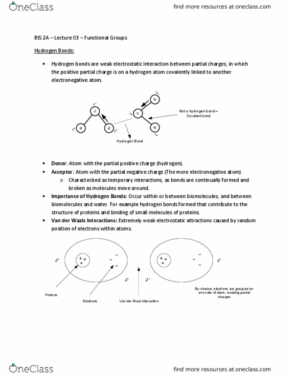 BIS 2A Lecture Notes - Lecture 3: Covalent Bond, Partial Charge, Electronegativity thumbnail