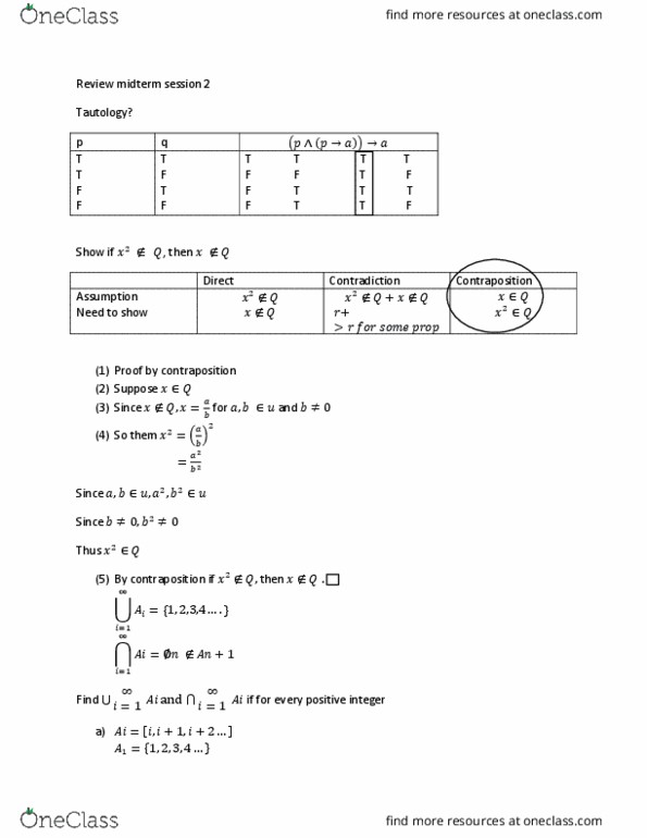 MTH 231 Lecture Notes - Lecture 16: Contraposition thumbnail