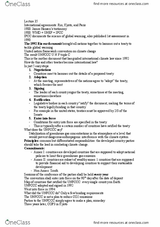 EPS 7 Lecture Notes - Lecture 35: Earth Summit, United Nations Environment Programme, Clean Development Mechanism thumbnail