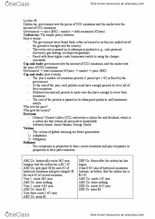 EPS 7 Lecture Notes - Lecture 36: George P. Shultz, James Hansen, Carbon Price thumbnail