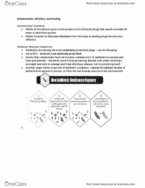 Nursing 2230A/B Lecture Notes - Lecture 11: Antimicrobial Resistance, Lifesaving, Antibiotics thumbnail