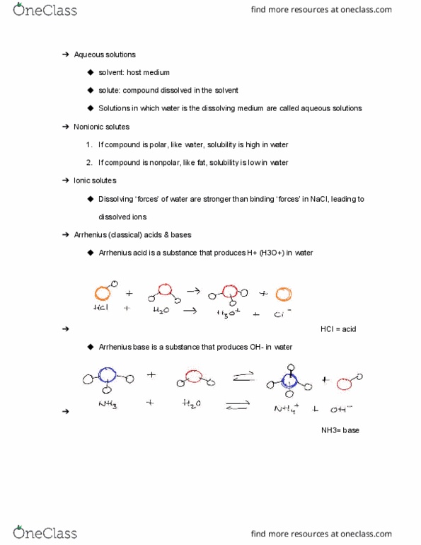 CHEM 1C Lecture Notes - Lecture 9: Lewis Acids And Bases, Ammonia, Sodium Chloride thumbnail