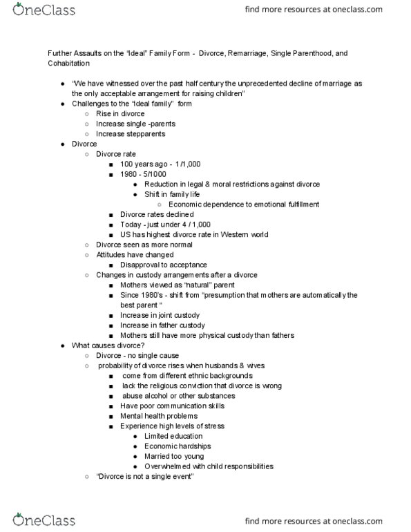 HDE 110 Chapter Notes - Chapter 3: Joint Custody, Suicidal Ideation, Child Custody thumbnail