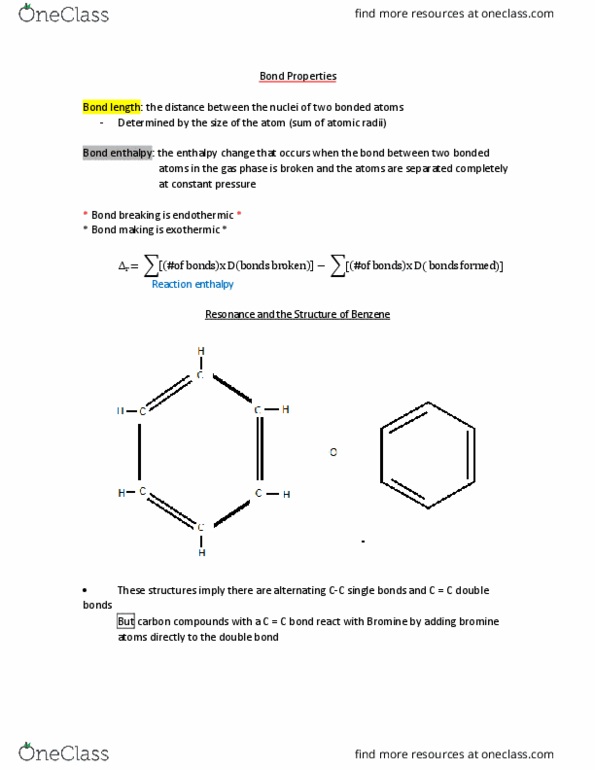 CHEM 104 Lecture Notes - Lecture 3: Benzene, Bromine, Xylene thumbnail