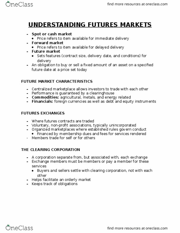 Management and Organizational Studies 1023A/B Chapter Notes - Chapter 10-12: Forward Market, Shortage thumbnail