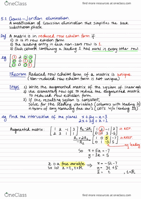 MATH1002 Lecture 5: RREF, Gauss-Jordan elimination, span, linear independence thumbnail