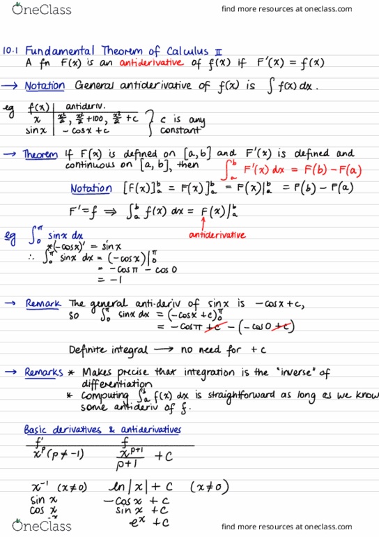 MATH1021 Lecture Notes - Lecture 10: Antiderivative, Integral, Asymptote thumbnail