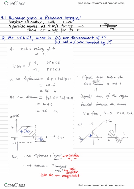 MATH1021 Lecture Notes - Lecture 9: Riemann Sum, Riemann Integral, Farad thumbnail