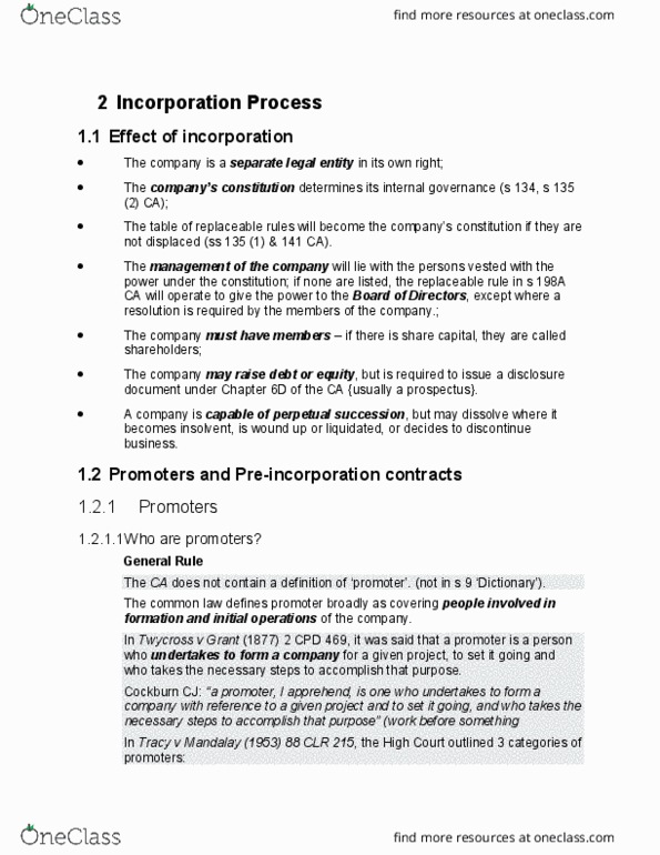 LAWS2014 Lecture Notes - Lecture 2: Rescission, Lodgement, No Liability thumbnail