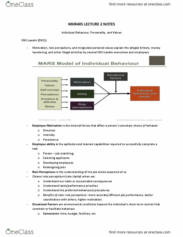 MHR 405 Lecture 2: MHR405 LECTURE 2 NOTES thumbnail